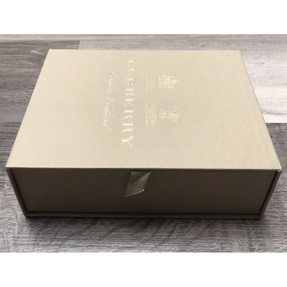 Burberry Asymmetrical Silver Tone Earrings Ostrich Feather Pearl Chain Drop NIB - Picture 5 of 15
